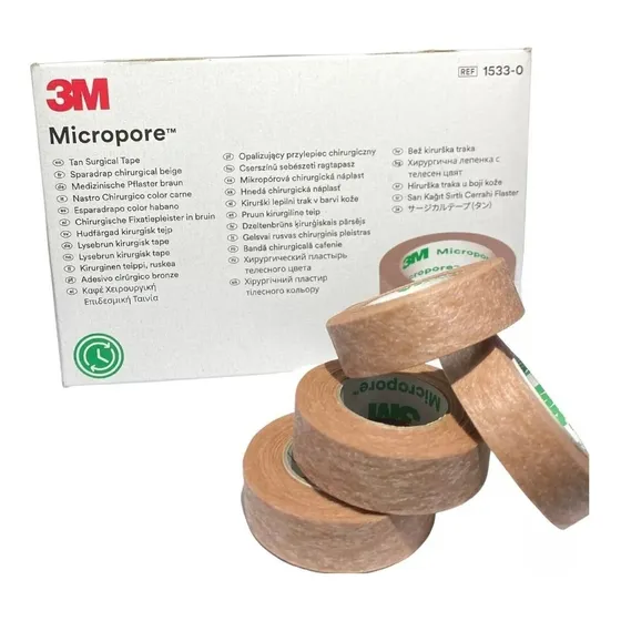Cinta Micropore Piel 3m 1/2pul - 1.25cm Caja C/24 Rollo