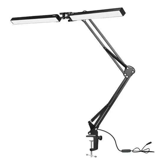 Luminária Mesa Articulada Base Fixa E Garra Luz Led Leitura