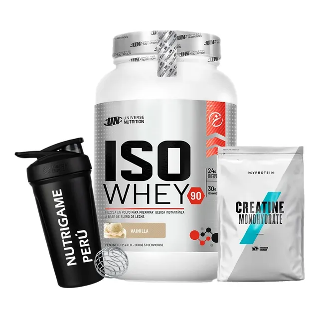 Pack Iso Whey 90 1.1 Kg + Creatina Myprotein 250gr Sabor Vainilla
