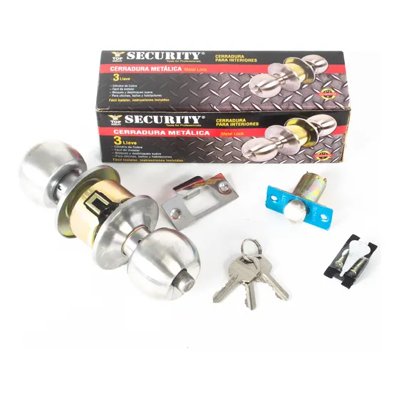 Cerradura De Pomo Boton Plata Security