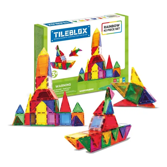 Tileblox Rainbow - Juego De 42 Bloques De Construcción Magné