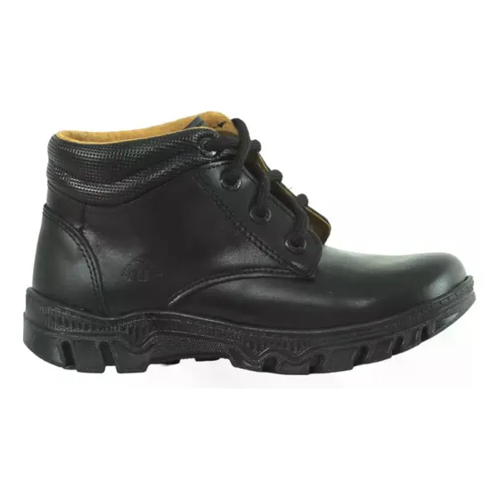 Botas Niño Piel Juvenil Negro Escolar Casual Botin Comodo