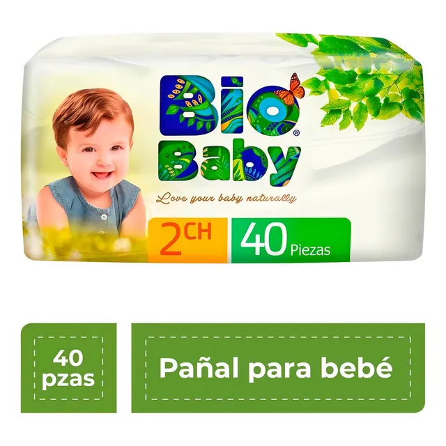 Pañales BioBaby Unisex Etapa 2 Chico 40 Piezas