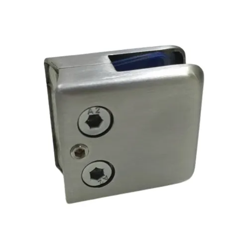 Soporte Clip Pisa Vidrio Cuadrado Acero Inox 304 Base Curva