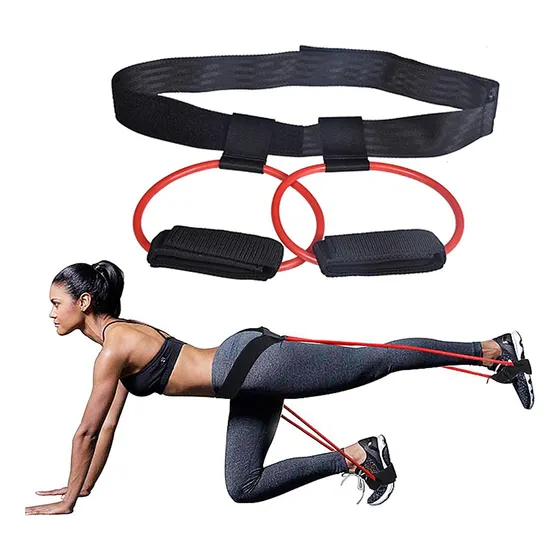 Elástico Musculação Bumbum Glúteo Perna Treino De Músculo Cor Preto E Vermelho