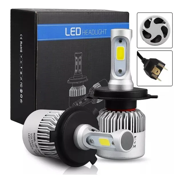 Bombillo Luces Led S2 H4 Alta Baja Carro El Par 6500k 18000l