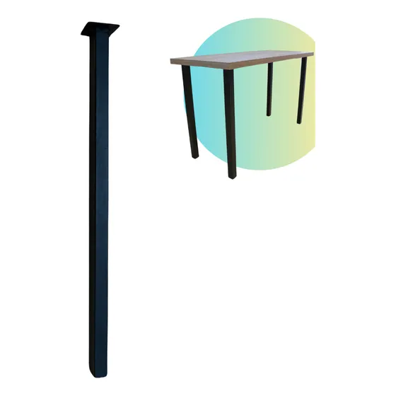 1 Pé De Mesa Altura 100cm Cannes Slim Aço Preto