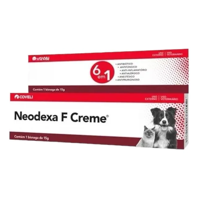 Pomada Creme Neodexa Para Gatos Com Ferimentos E Alergia 15g