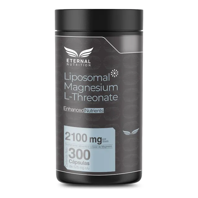 MAGNESIUM L-THREONATE 300 capsulas (2100mg por porcion), L-Treonato de Magnesio Liposomal
