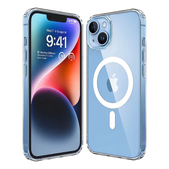 Funda Case Transparente Magnetica Uso Rudo Compatible Con Magsafe Para iPhone 15
