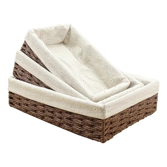 Canastas Organizadoras, 3 Pcs Cestas Tejida A Mano Para Baño
