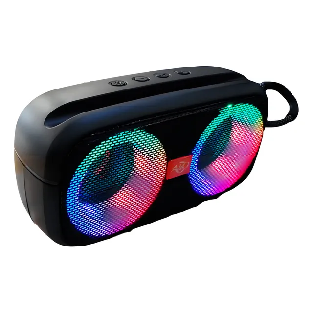 Parlante Portatil Bluetooth Luz Rgb Con Parlante Y Subwoofer Color Negro