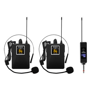 2 Micrófono Lavalier Inalámbrico Bodypack Solapa Auriculares 2 Micrófono Lavalier Inalámbrico Bodypack Solapa Auriculares