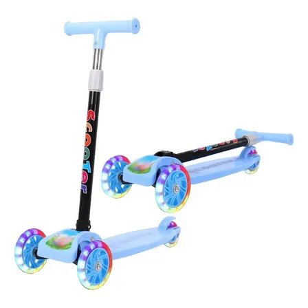 Scooter Monopatín Infantil Pie Niños 3 Ruedas Celeste 0072h