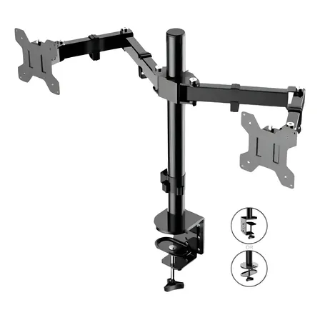 Suporte Articulado Para Dois Monitores 14 Á 32 Polegadas Cor Preto