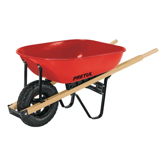 Carretilla 5.5ft3 Roja, Neumática, Bastidores Madera, Pretul