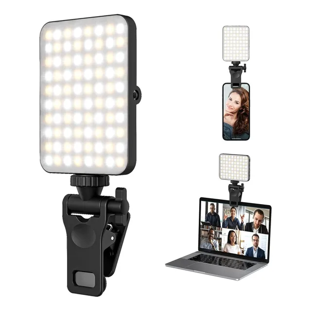 Luz Selfie Clip Celular Recargable Laptop Led Telefono