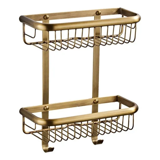Estante Baño Montado Pared 30 Cm Gancho Doble Capa Accesorio