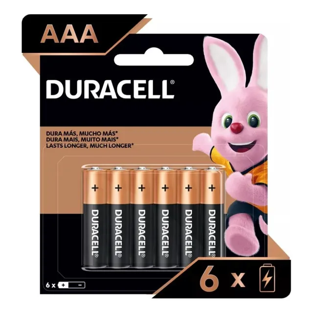 Pilas Alcalinas Duracell Aaa X 6 Larga Duración