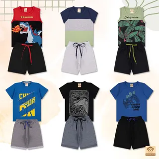 Kit 5 Conjunto 10 Peças Menino Infantil Algodão Sortido Kit 5 Conjunto 10 Peças Menino Infantil Algodão Sortido