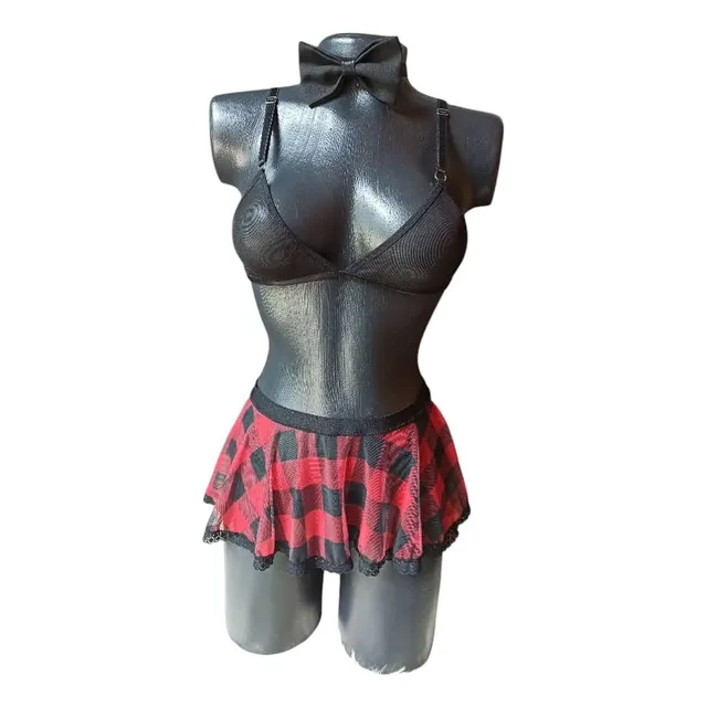 Disfraz Colegiala Conjunto Lenceria Sexy Erotico Micro Hilo