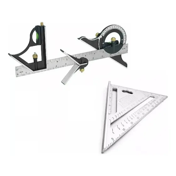 Set 2 Escuadras, 1 Combinada Y 1 Escuadra Rápida Carpintera