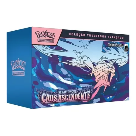 Box Estampas Ilustradas Pokémon Copag Coleção Treinador Avançado Caos Ascendente Português com 20 mazos