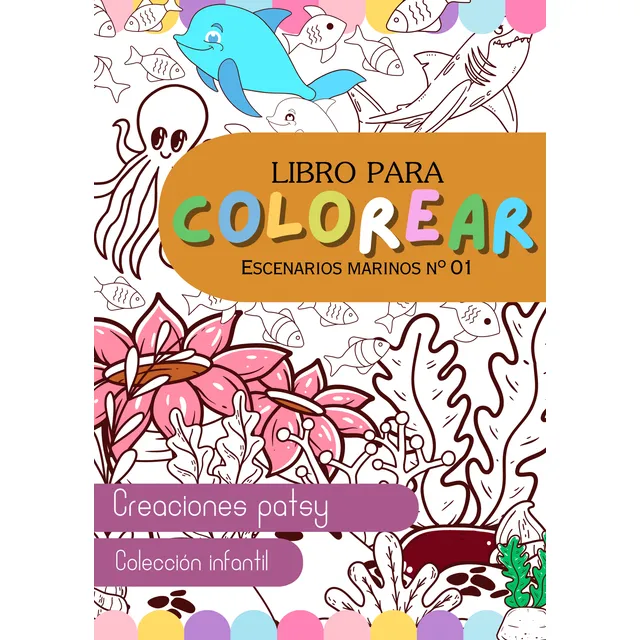 Cuaderno Para Colorear, Escenario Marino. 50 Págs
