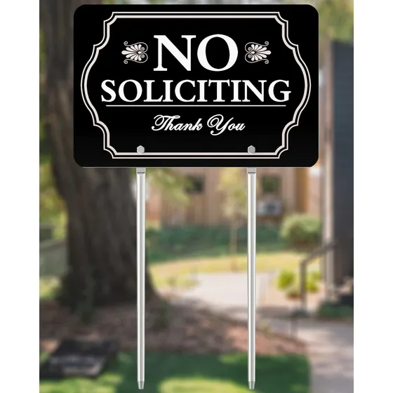 Letrero No Soliciting Yard Aluminio 12 X 8  Estaca Para Casa