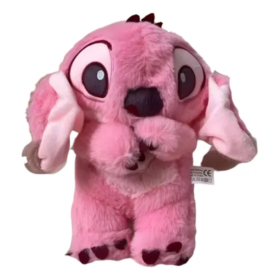 Stitch Respira Peluche Apego Antiestres Sonido Luz Suave Rosa