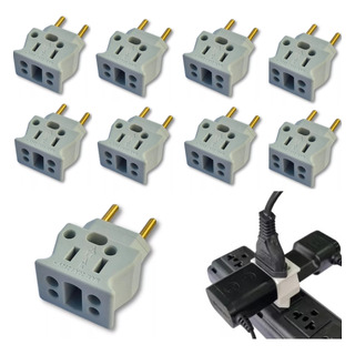 Kit 10 Adaptador Tomada Universal 10a/20a 3 Pinos Benjamin Kit 10 Adaptador Tomada Universal 10a/20a 3 Pinos Benjamin