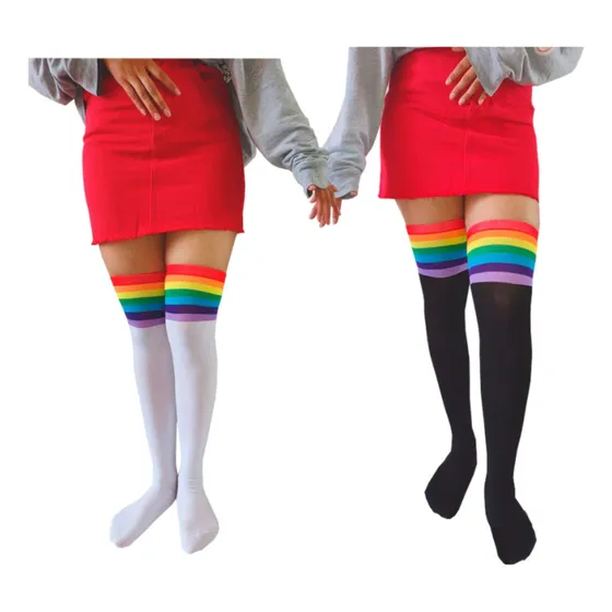 Calceta Media Extra Larga Lgbt Pride Orgullo Algodón 1 Par
