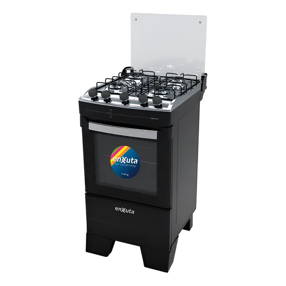 Cocina Supergas 4 H Enxuta Negra Con Termocupla Y Grill