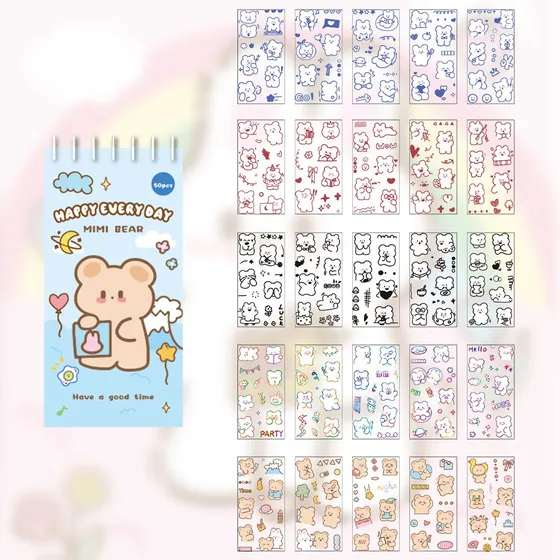 Cuaderno De Stickers De Oso Álbum Pegatinas Scrap 50 Paginas