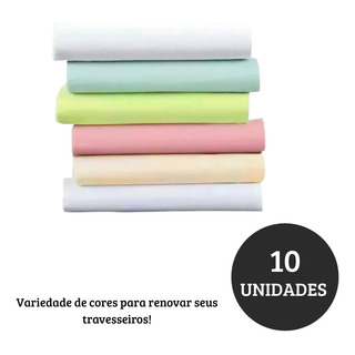Kit 10 Fronha Avulsa 70x50cm Poliéster Cores Variadas Kit 10 Fronha Avulsa 70x50cm Poliéster Cores Variadas