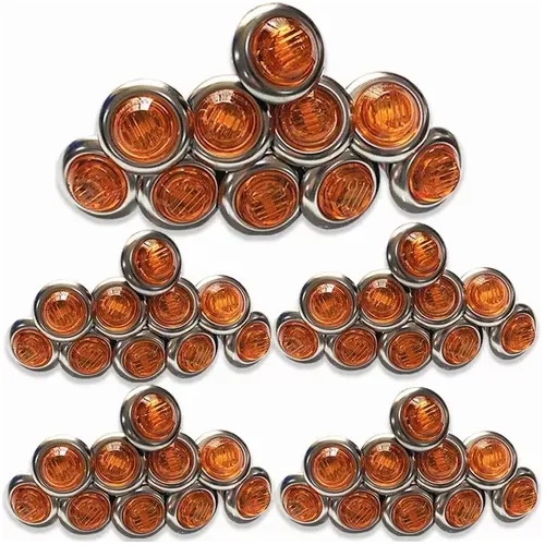 50pzs Plafones Led Cromado Para Camión Trailer Micro 12v 24v