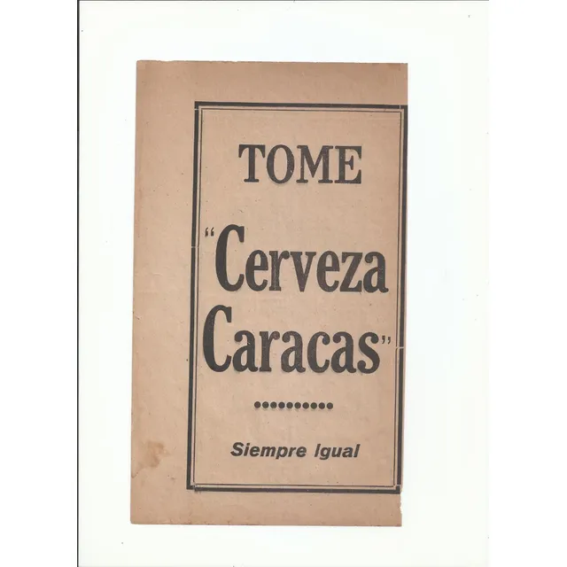  Publicidad Antigua Cerv Caracas Año 1930 + Otra D Coleccion