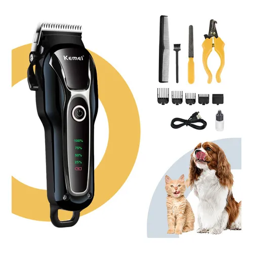 Máquina Tosa Profissional Cachorros Sem Fio Recarregável Cor Preto Voltagem