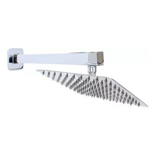 Chuveiro Ducha 20x20 Preto Cromado Slim Inox Com Braço 40 Cm Chuveiro Ducha 20x20 Preto Cromado Slim Inox Com Braço 40 Cm