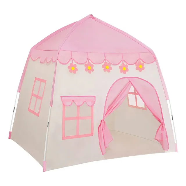 Castillo Casita Carpa Princesa para Interior y Exterior Nayumi 4011 Blanco y Rosa