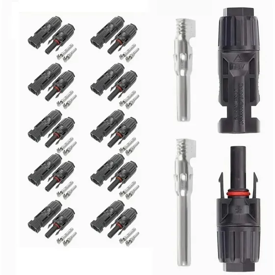 Pack 10 Pares Mc4 Conector 1000v Ip67 Panel Solar 14-10 Awg