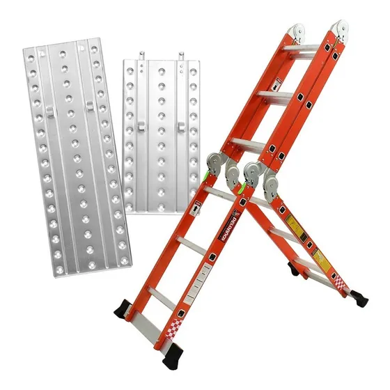 Escalera Multiposiciones Con Andamio Peldaños 333613 150 Kg