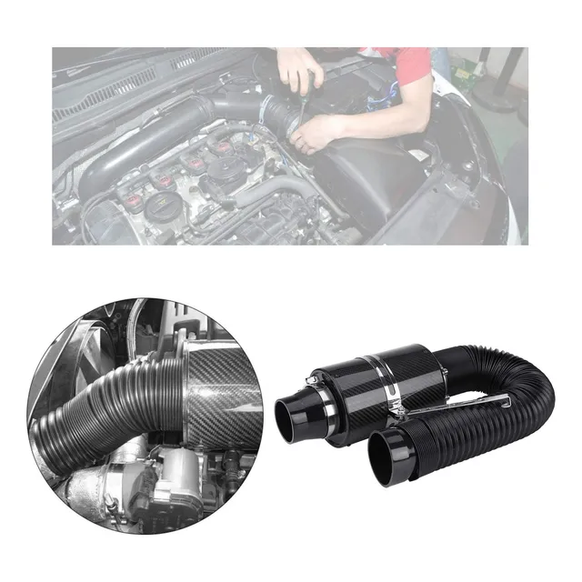 Kit Filtro Alto Flujo Universal 3'' Turbina Para Auto Fibra