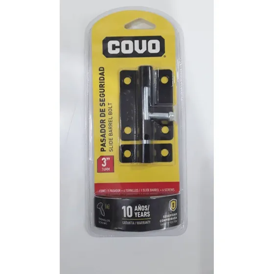 Pasador De Seguridad 3puLG Negro, Marca Covo X 2 Unidades