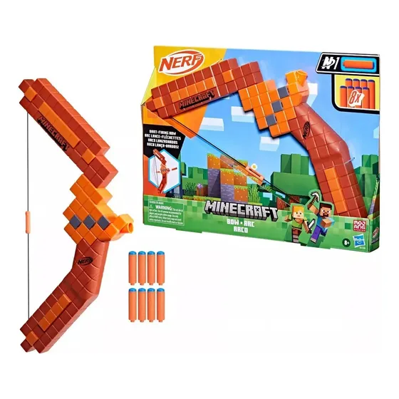 Hasbro Nerf Arco De Minecraft Naranja Con 6 Dardos