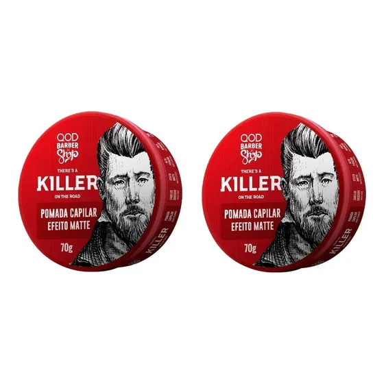 5x Pomadas Qod Barber Shop Killer Fixação Alta 70g - 2 Un