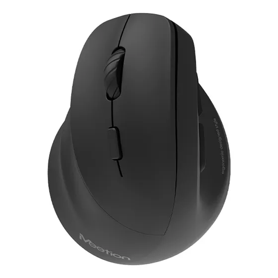 Mouse Vertical Para Zurdos Bluetooth Usb 2.4g Meetion Btm010 Color Negro