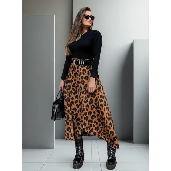 Saia Midi Envelope/transpassada Veste 36 Ao 44 Super Bem