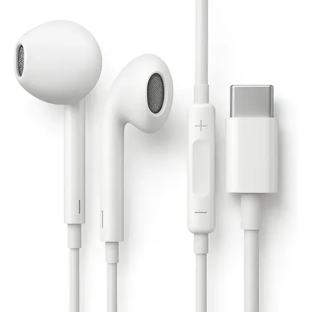 Fones De Ouvido Usb-c Tipo C Com Microfone Integrado Som Estéreo Alta Qualidade Controle De Chamadas Compatível Com... Branco