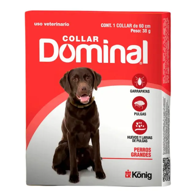 Collar Antipulgas Dominal Grandes 15 A 40kg 60cm De Largo